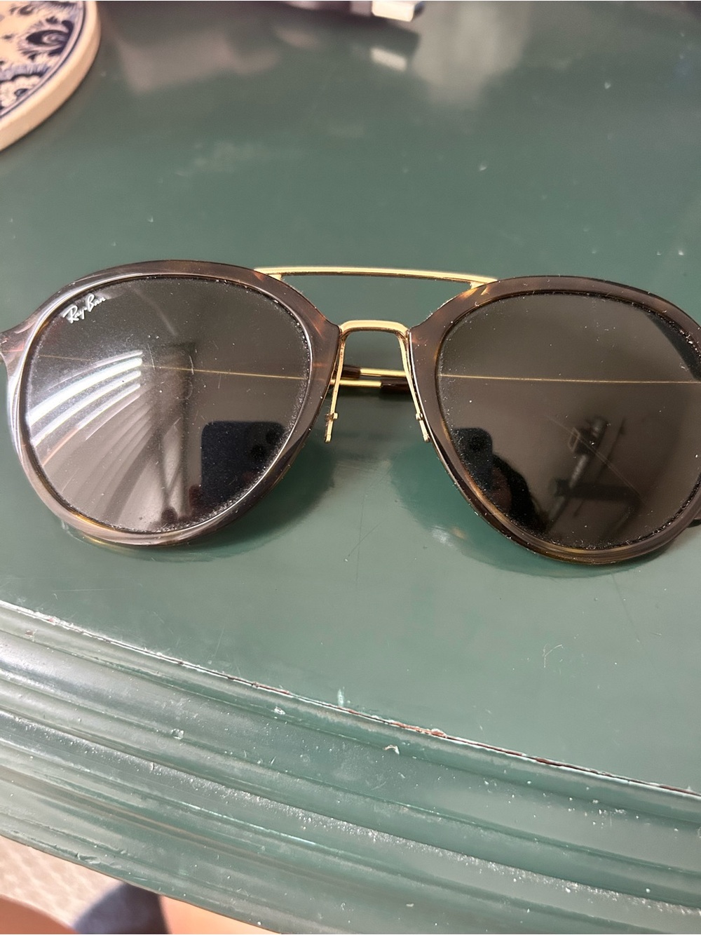 Ray-Ban Black Frames with Gold Double Bridge Sunglasses